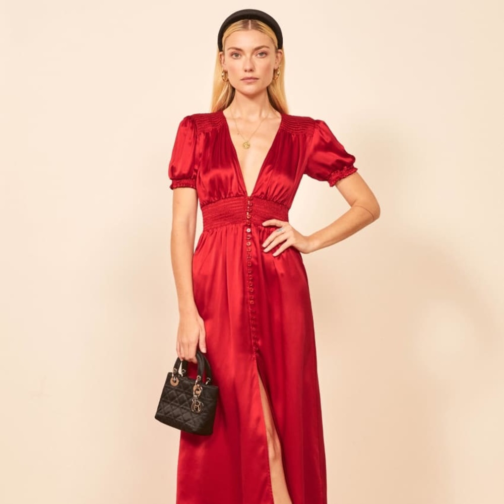 Reformation Alexea Dress Size 6 - Cherry